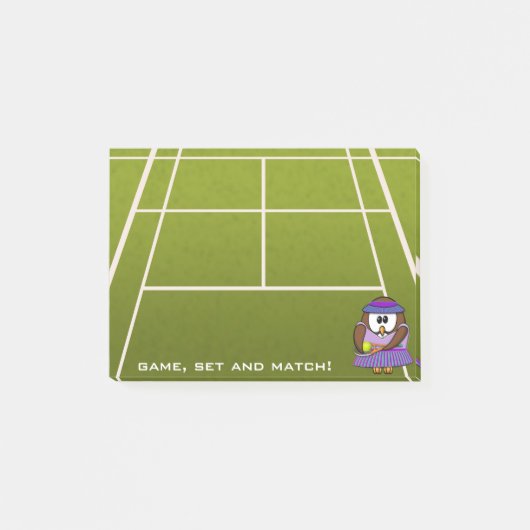 tennisspeler owl - girl post-it® notes (Voorkant)