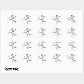 Tennisspeler Ronde Sticker (Vel)