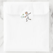 Tennisspeler Ronde Sticker (Tas)