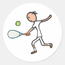 Tennisspeler Ronde Sticker