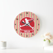 Tennisspeler; Rood, Oranje, groen, witte strepen Grote Klok (Huis)