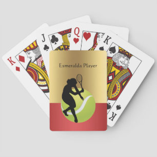 Tennisspeler Silhouet en Bal Personaliseer Pokerkaarten