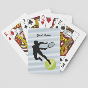 Tennisspeler Silhouet en bal personaliseren Pokerkaarten