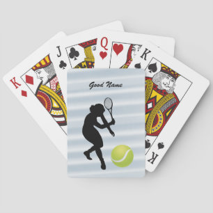 Tennisspeler Silhouet en Bal personaliseren Pokerkaarten