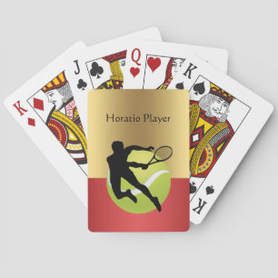 Tennisspeler Silhouette2 en Bal Personaliseer Pokerkaarten