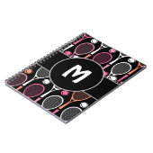 Tennisspeler Teamnaam Persoonlijk Monogram Notitieboek (Linkerzijde)