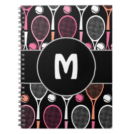 Tennisspeler Teamnaam Persoonlijk Monogram Notitieboek