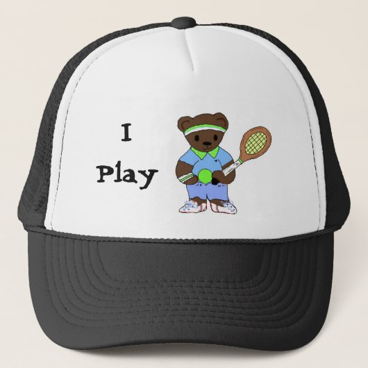 Tennisspeler Teddybeer Trucker Pet (Voorkant)
