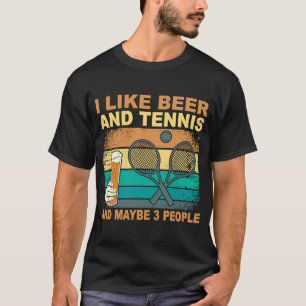 tennisspeler tennis racket tennis bier t-shirt