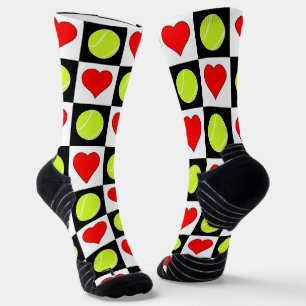 Tennisspeler Tennisballen & Harten Patroon Sport Sokken