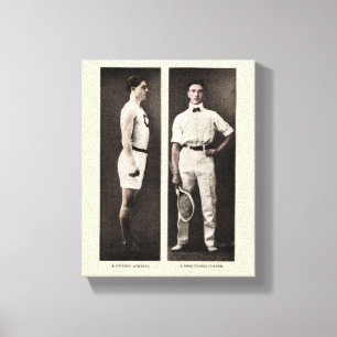 Tennisspeler uit het verleden Atleet Professioneel Canvas Afdruk