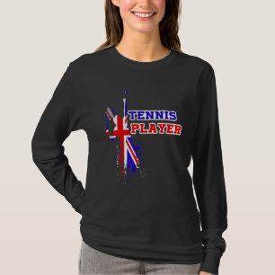 Tennisspeler Uk Veld Racket Wedstrijd Bal Sporten  T-shirt