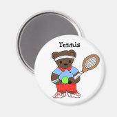 Tennisspeler van knuffelbeer magneet (Voorkant / Achterkant)