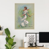 Tennisspeler vintage poster (Thuiskantoor)