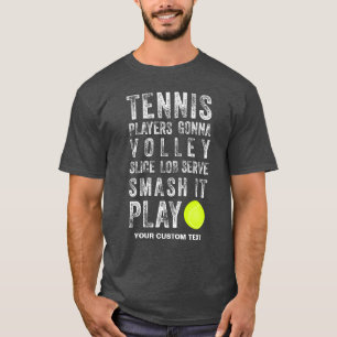 tennisspelers spelen op maat t-shirt