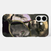  Tennissport, Happy Girl met Racket Case-Mate iPhone Case (Achterkant (horizontaal))