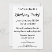  Tennissport, Happy Girl met Racket Kaart (Achterkant)