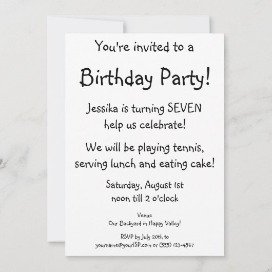  Tennissport, Happy Girl met Racket Kaart (Achterkant)