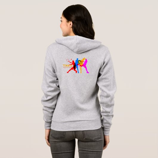 tennissport | Hoodie met volledige rits voor dames (Achterkant volledig)