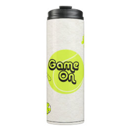 Tennissport Tumbler met de quote GAME ON Thermosbeker