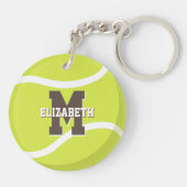 Tennissportcadeaus Meisjes Jongens gepersonaliseer Sleutelhanger (Achterkant)
