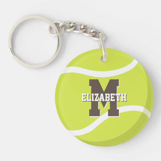 Tennissportcadeaus Meisjes Jongens gepersonaliseer Sleutelhanger (Voorkant)