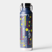 Tennissporten rood wit geel aangepaste naam waterfles (Voorkant)
