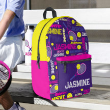 Tennissporten roze wit blauw geel aangepaste naam