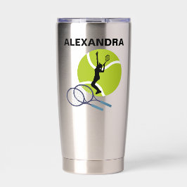 Tennisster Meisje, Tennis Meisje Verjaardag Geïsoleerde Drinkbeker