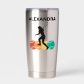 Tennisster Meisje, Tennis Meisje Verjaardag Geïsoleerde Drinkbeker (Voorkant)