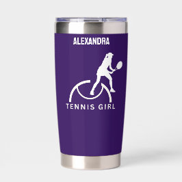 Tennisster Meisje, Tennis Meisje Verjaardag Geïsoleerde Drinkbeker
