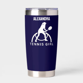 Tennisster Meisje, Tennis Meisje Verjaardag Insula Geïsoleerde Drinkbeker