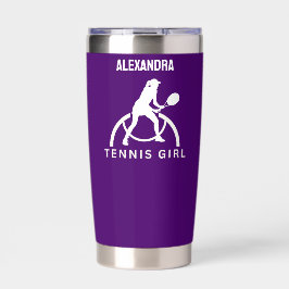 Tennisster Meisje, Tennis Meisje Verjaardag Insula Geïsoleerde Drinkbeker