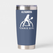 Tennisster Meisje, Tennis Meisje Verjaardag Insula Geïsoleerde Drinkbeker (Achterkant)