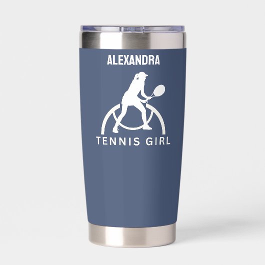 Tennisster Meisje, Tennis Meisje Verjaardag Insula Geïsoleerde Drinkbeker (Achterkant)