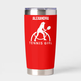 Tennisster Meisje, Tennis Meisje Verjaardag Insula Geïsoleerde Drinkbeker