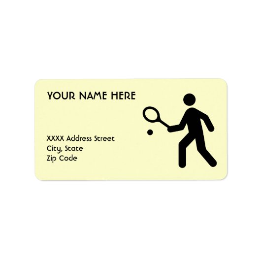 Tennissymbool Etiket (Voorkant)