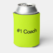 Tennisteam nummer één coach geel groen blikjeskoeler (Blikje Achterkant)