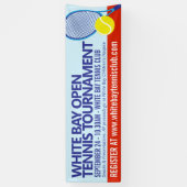 Tennistoernooi open evenement eenvoudig grafisch spandoek (Verticaal)