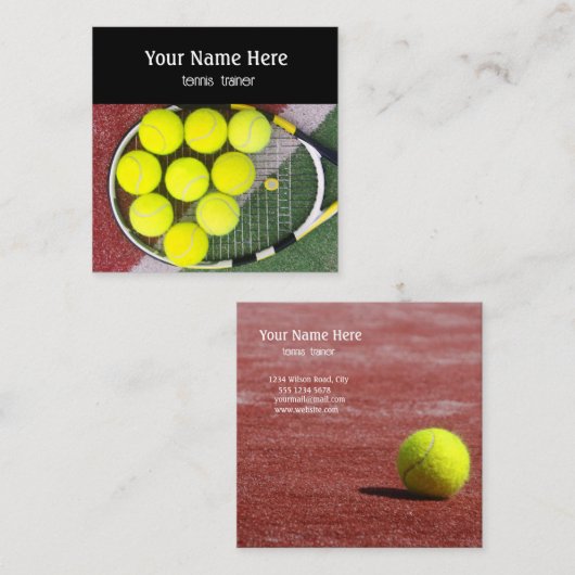 Tennistrainer visitekaartje (Voorkant / Achterkant)