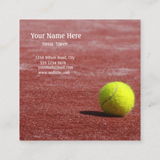 Tennistrainer visitekaartje (Achterkant)