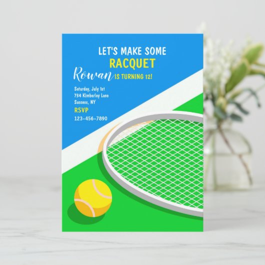 Tennisuitnodigingen Kaart (Staand voorkant)