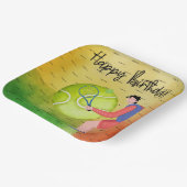 Tennisverjaardag Papieren Bordje (Gebogen)