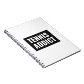 Tennisverslaafde zwart-wit grappige atleet citaat notitieboek (Rechterzijde)