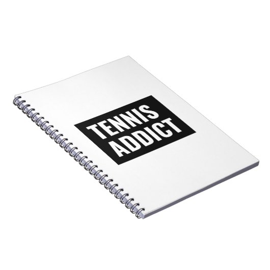Tennisverslaafde zwart-wit grappige atleet citaat notitieboek (Rechterzijde)
