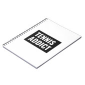 Tennisverslaafde zwart-wit grappige atleet citaat notitieboek (Linkerzijde)