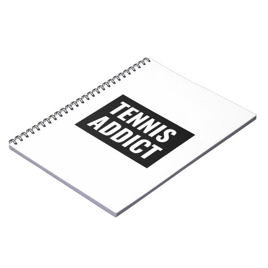 Tennisverslaafde zwart-wit grappige atleet citaat notitieboek (Linkerzijde)