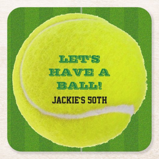 Tennisviering Heb een Bal Kartonnen Onderzetters (Voorkant)