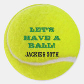 Tennisviering Heb een Bal Ronde Sticker (Voorkant)