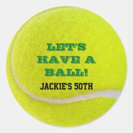Tennisviering Heb een Bal Ronde Sticker